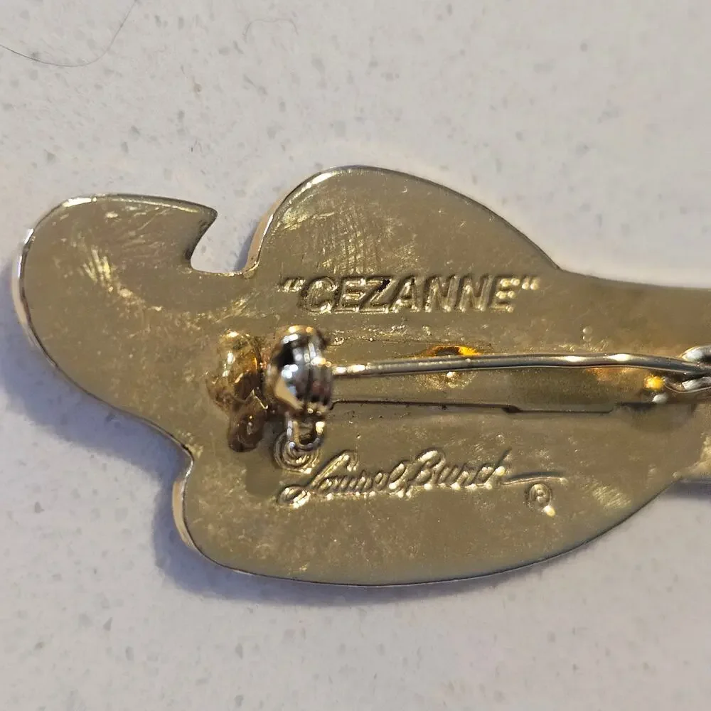 Vintage Laurel Burch Cezanne Parrot Bird Enamel Brooch Pin Signed Cloisonne